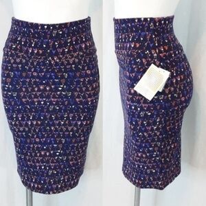 NWT LuLaRoe XS High Waist Geometric Print Fitted Pull-On Pencil Skirt Stretchy